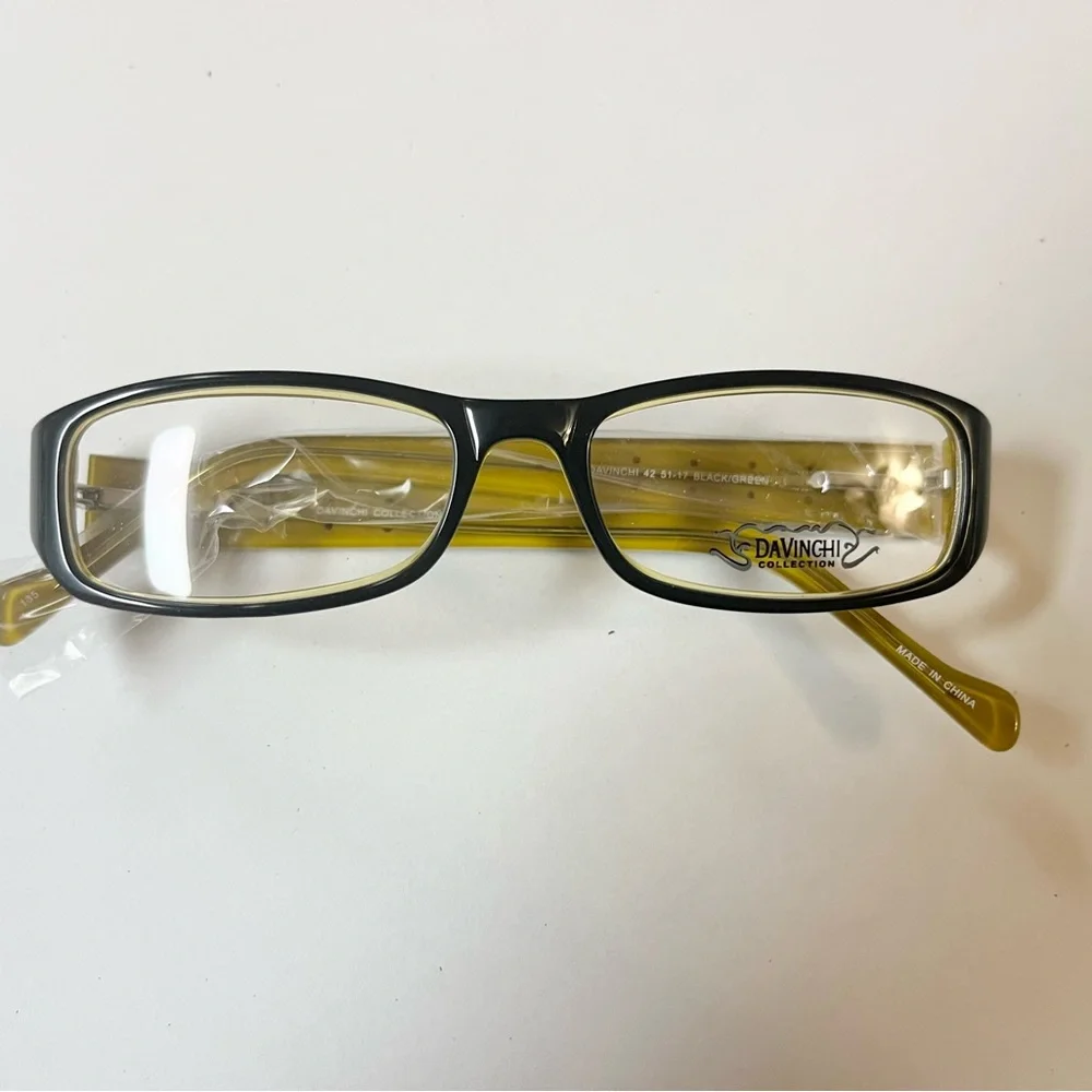 DaVinci Black and Gold sparkle side Eyewear frames